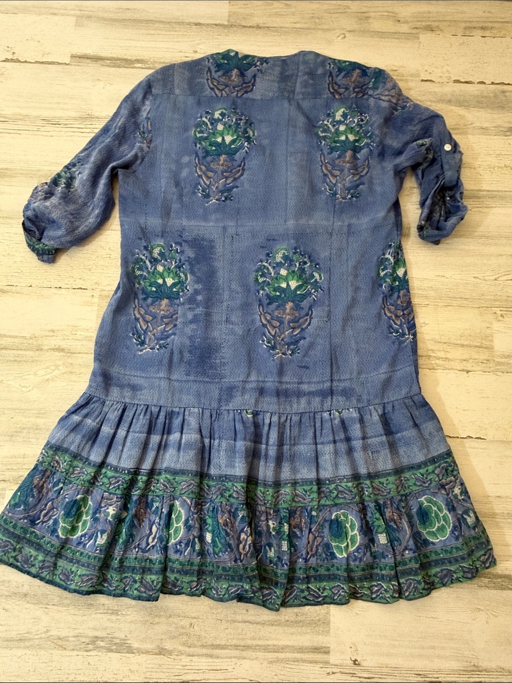 Bell Bohemian Blue Floral V-Neck Mini Dress - Picture 6 of 9